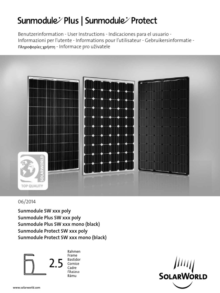 SolarWorld User Instructions | PDF | Electrical Wiring | Electrical ...
