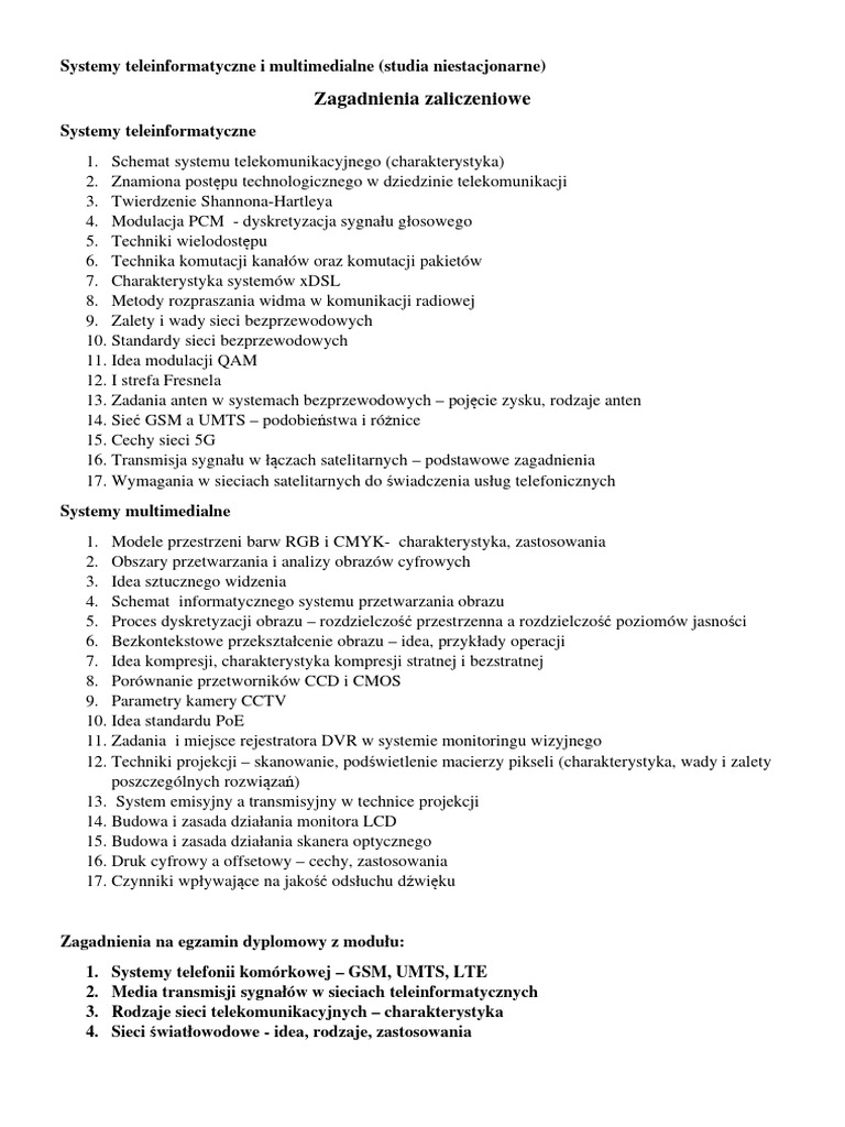 Zagadnienia | PDF