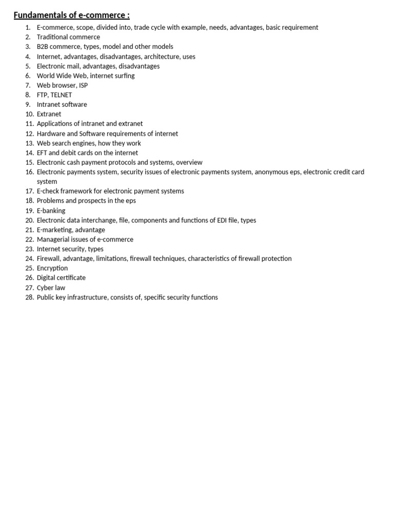 E-Commerce Fundamentals Overview | PDF