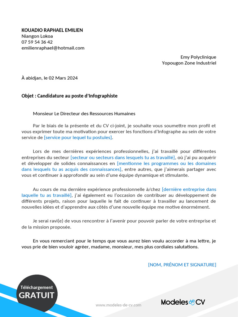 3 Exemple Lettre de Motivation Simple | PDF | Entretien d'embauche