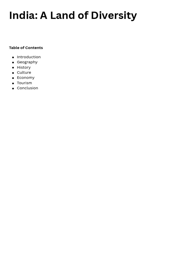 India A Land of Diversity | PDF