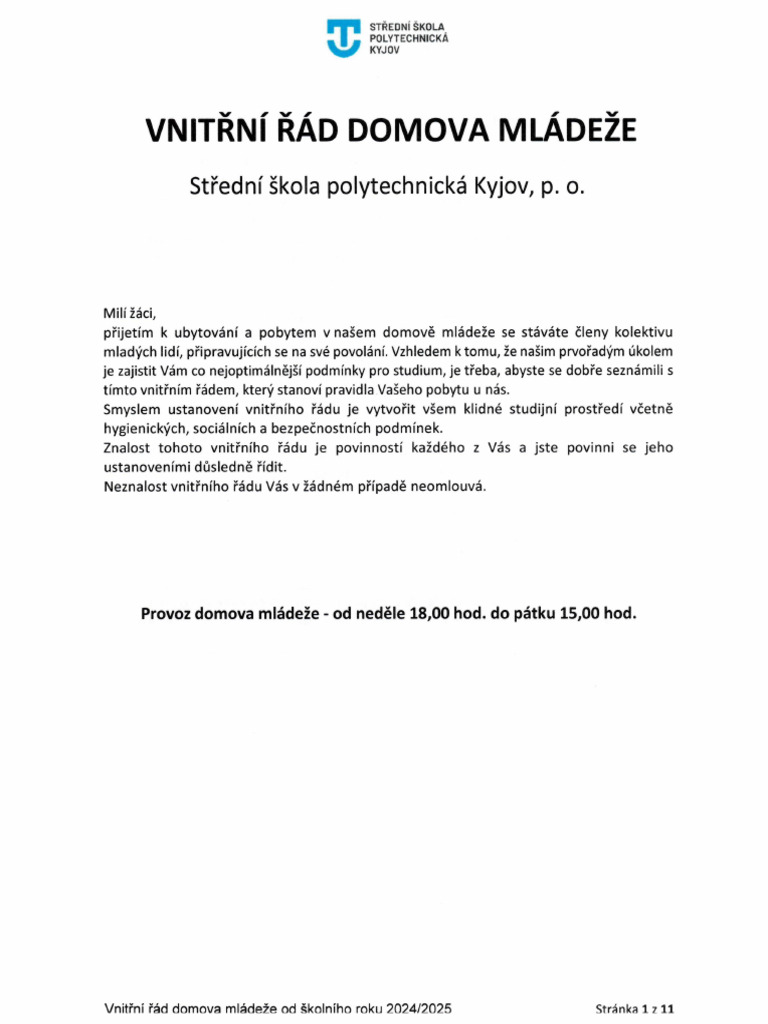 Vnitrni rad domova mladeze s podpisem pdf