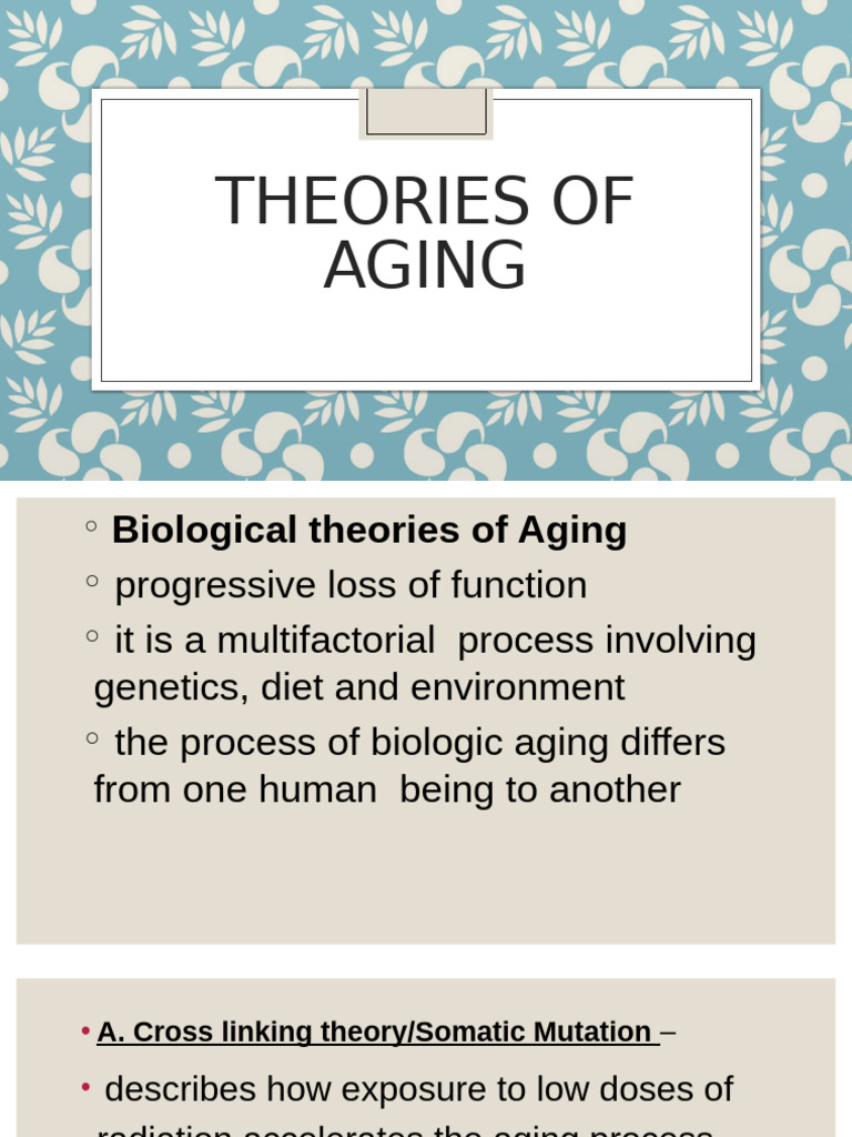 Theories of Aging Explained | PDF | Stress (Biology) | Ageing