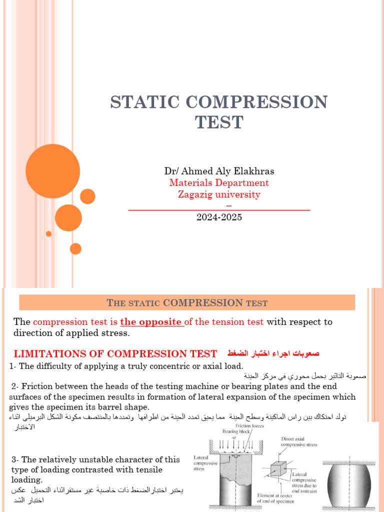3 Compression Test Pdf Young S Modulus Strength Of Materials