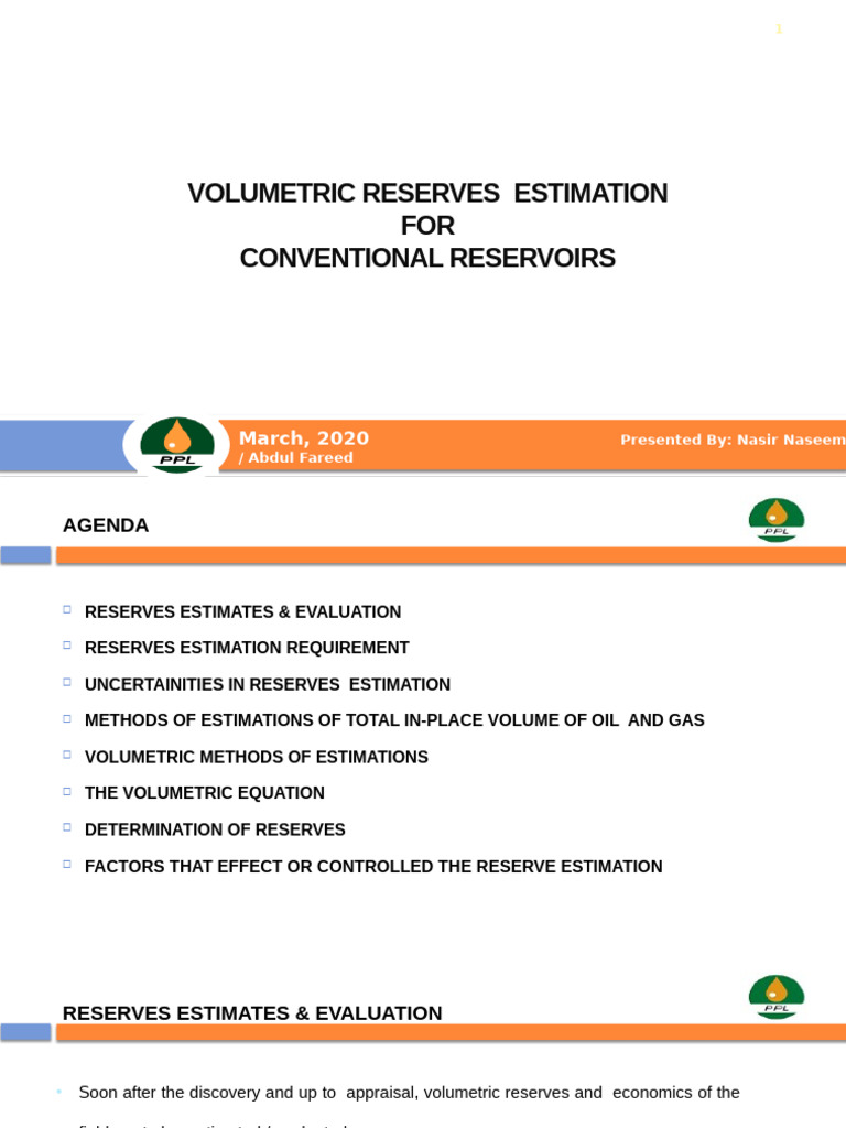 Reserves Estimation | PDF | Petroleum Reservoir