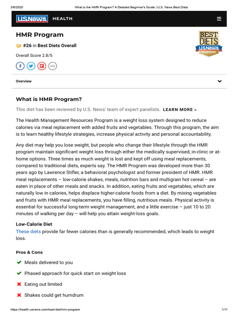 HMR Diet: A Beginner's Guide | PDF | Dieting | Calorie Restriction
