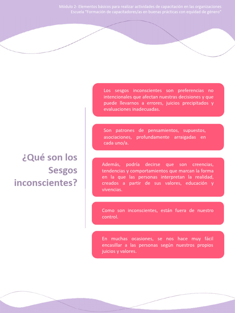 Sesgos Inconscientes en Capacitación | PDF