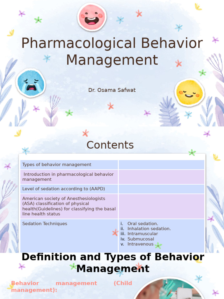 Pharmacological Behavior Management in Dentistry | PDF | Nitrous Oxide ...