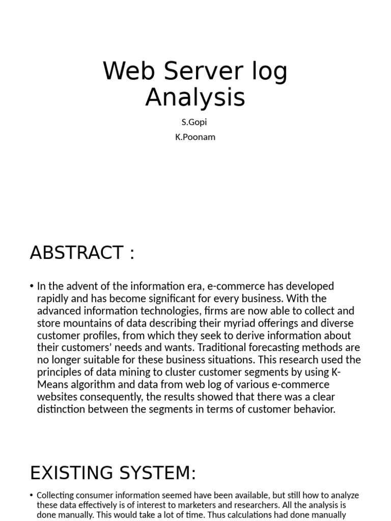 E-Commerce Web Server Log Analysis Report | PDF | E Commerce | Databases