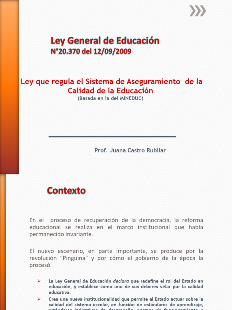Ley General de Educación y Calidad Escolar | PDF | Educación primaria ...