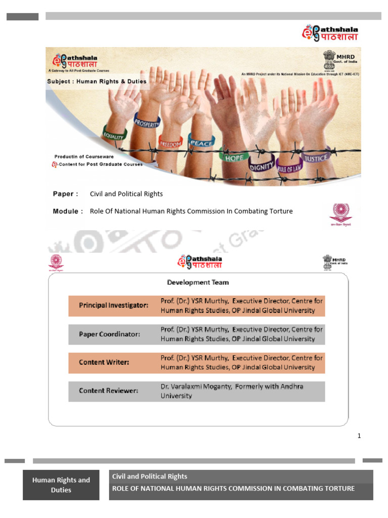 NHRC's Role in Combating Torture | PDF | Human Rights | Police