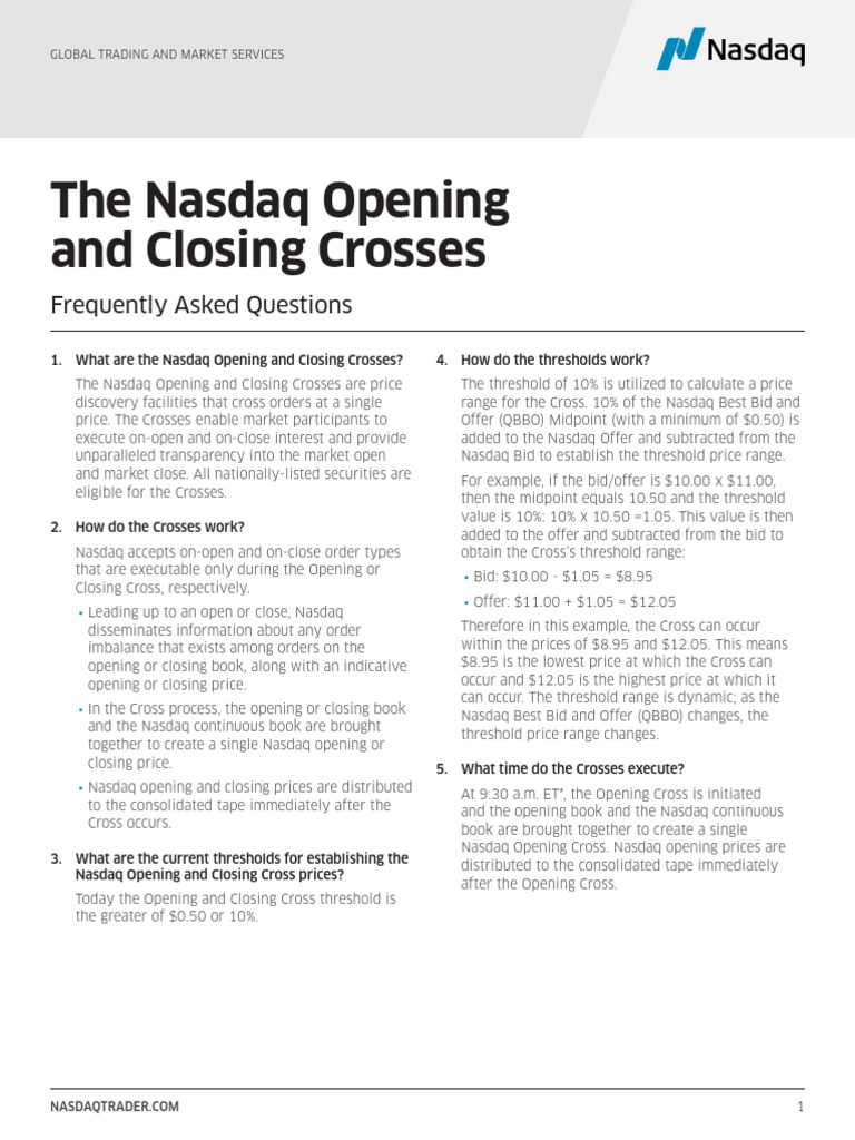 Openclose Faqs | PDF | Nasdaq | Short (Finance)