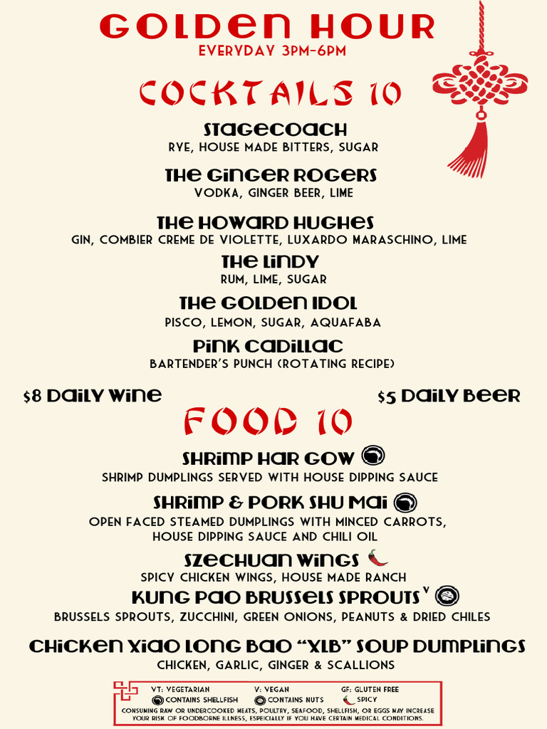 Golden Hour Menu at The Woodlands | PDF