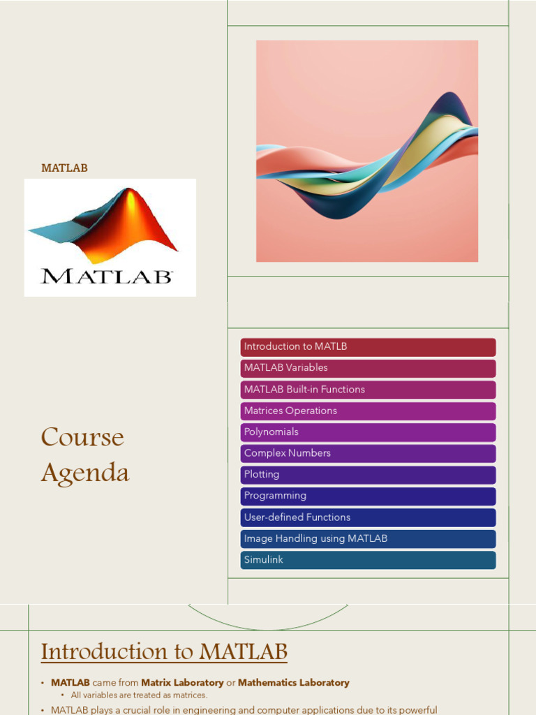 Engineering Computer Applications-Lec1 | PDF | Matlab | Matrix ...