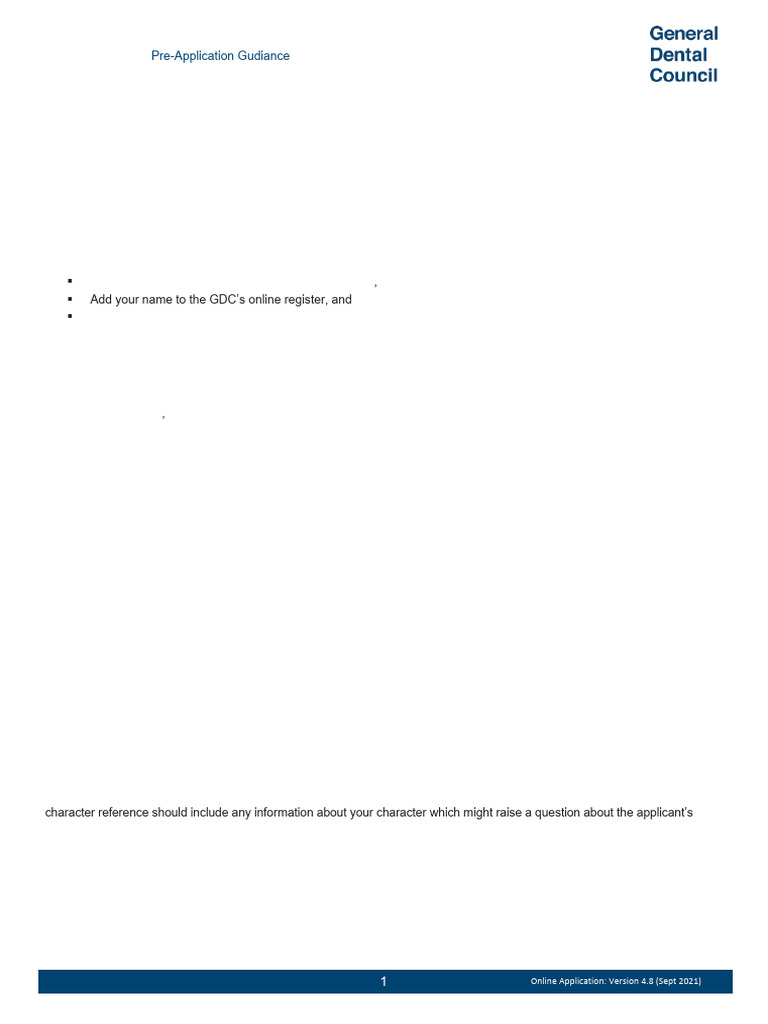 GDC Restoration Application Guidance | PDF
