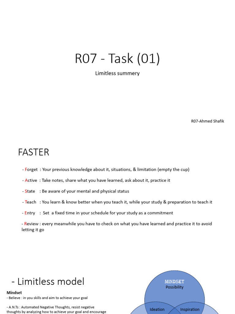 Ahmed Shafik Task (01) #R07 | PDF | Goal | Mindset