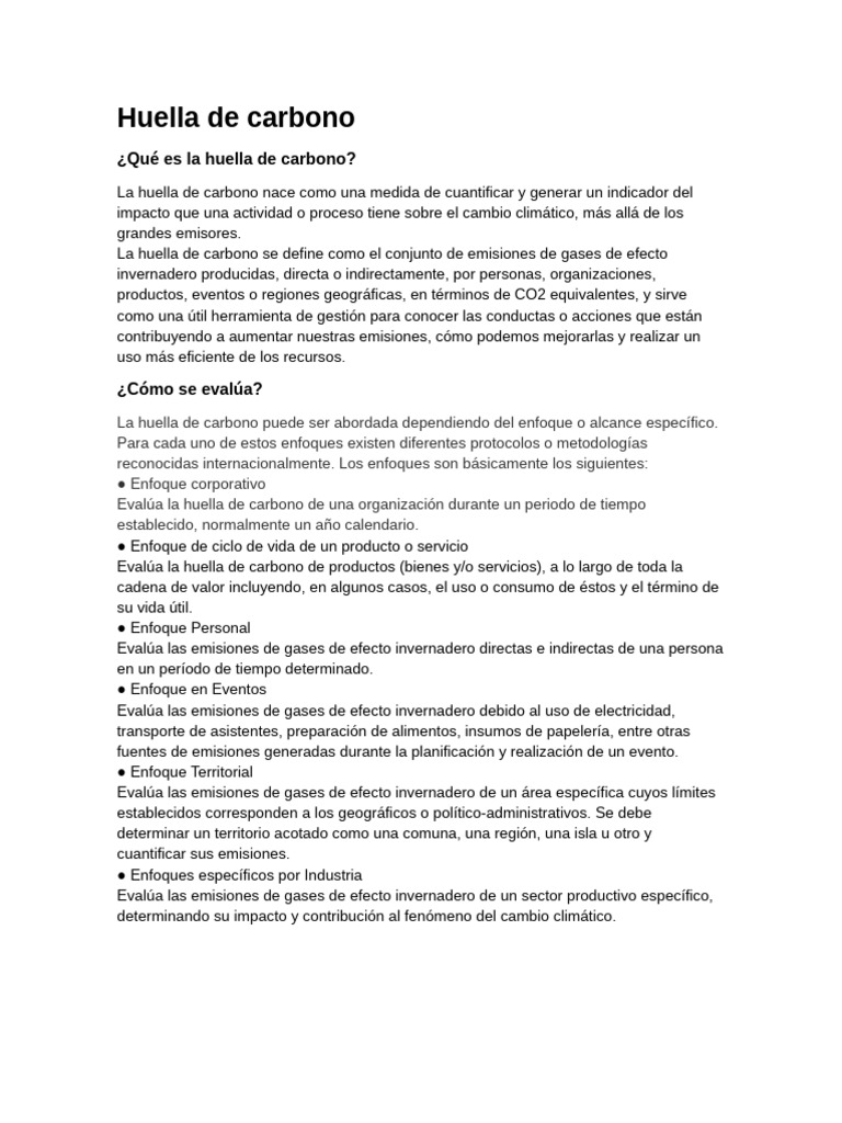 Guía sobre la huella de carbono | PDF | Huella de carbono | Gases de ...