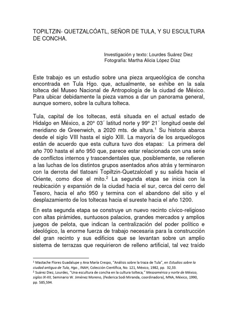 Escultura de Quetzalcóatl en Tula | PDF | México