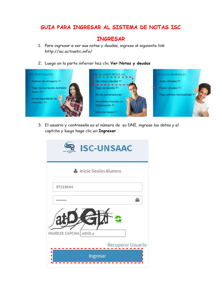 Cómo Consultar Notas y Deudas ISC | PDF