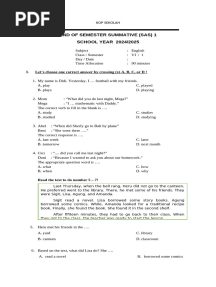 Soal Bahasa Inggris Kelas 6 2024