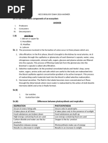 Neco Biology Exam 2024 Answer