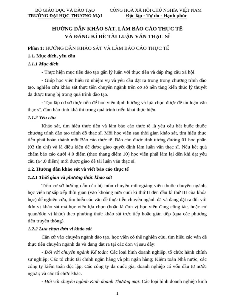Huong Dan Khao Sat Lam Bao Cao Thuc Te Va Dang Ky de Tai Luan Van Thac ...
