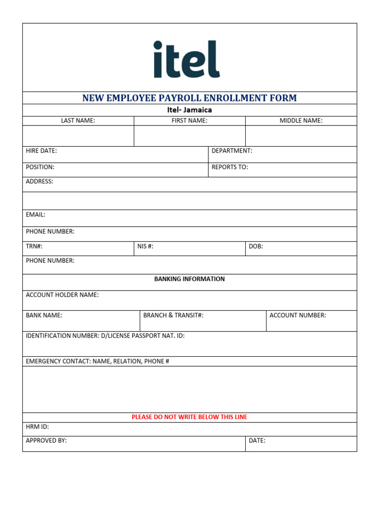 New Employee Payroll Enrollment Form | PDF | Employment | Labour Law