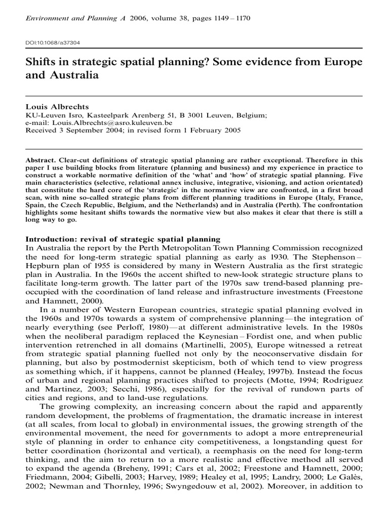 Strategic Spatial Planning Evolution | PDF | Governance