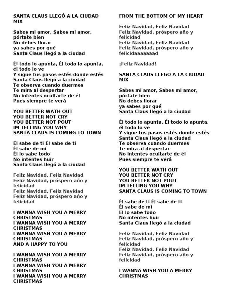 Santa Claus Llegó A La Ciudad Mix | PDF | Individual | Música grabada