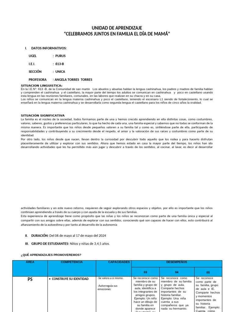 Experiencia de Aprendizaje Del Mes de Mayo | PDF | Amor | Bailes