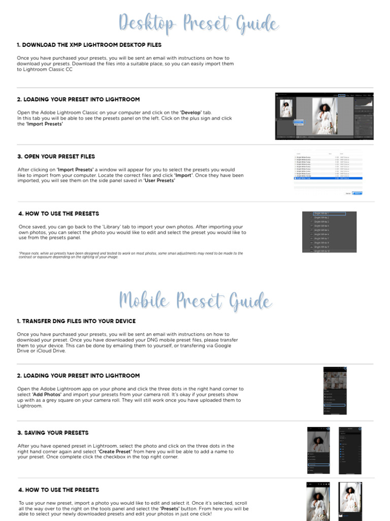 Preset Guide Mobile and Desktop | PDF | System Software | Software