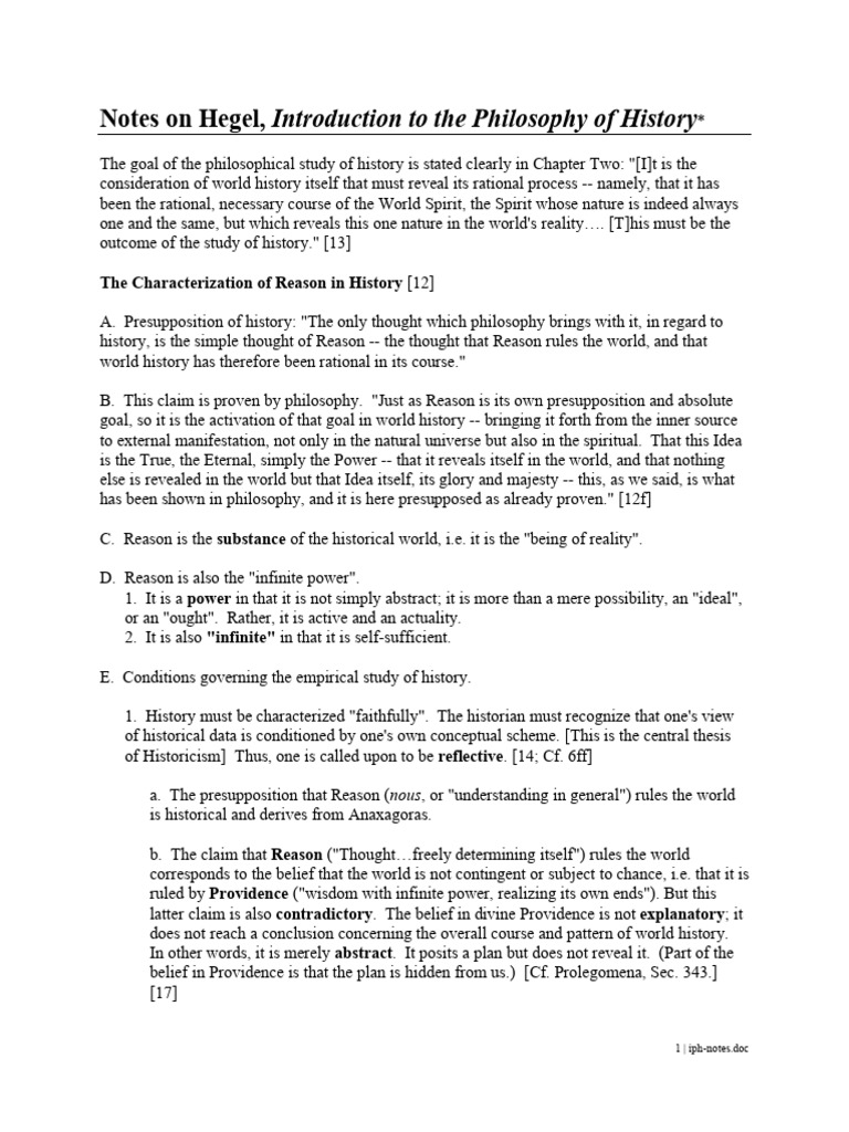 Hegel Notes Pdf Georg Wilhelm Friedrich Hegel Reason