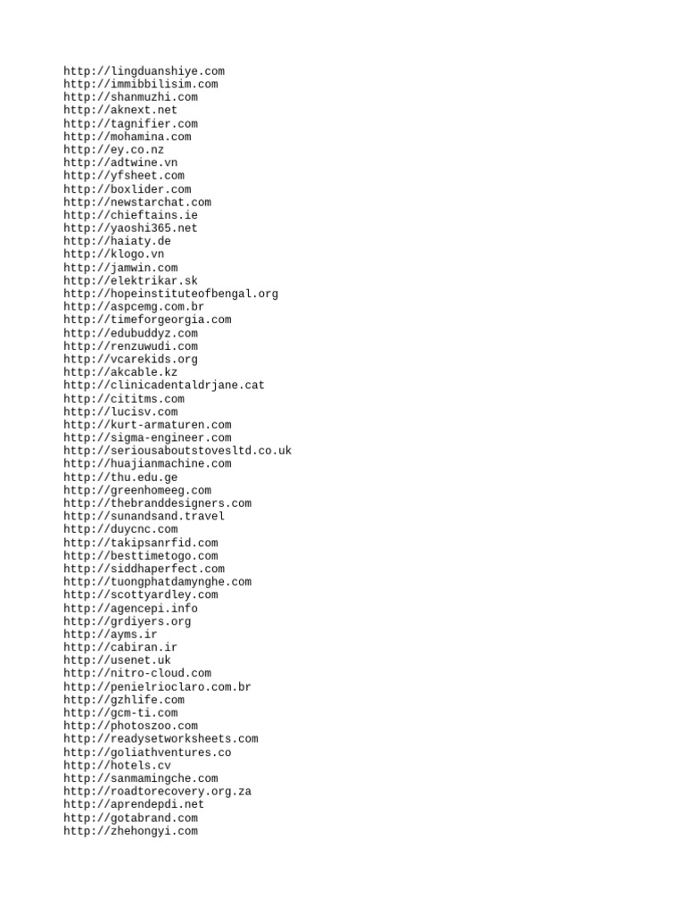 Comprehensive List of Websites | PDF