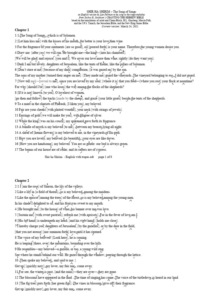 English Version of Shir Hashirim | PDF