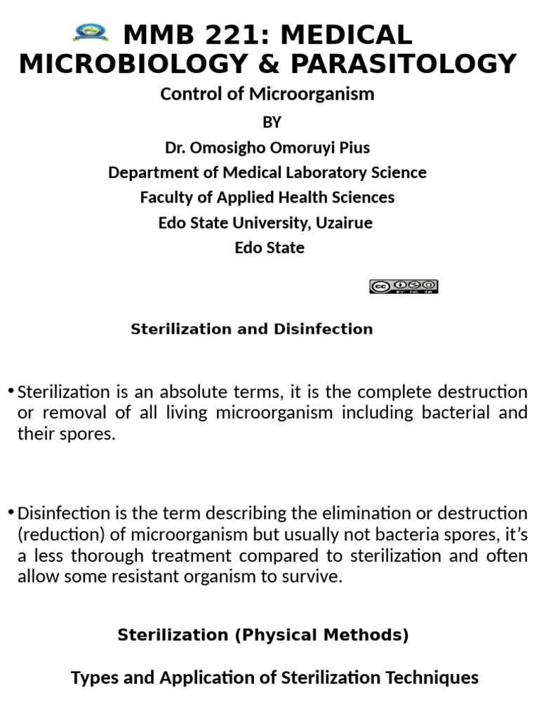 MMB 221: Sterilization Techniques Overview | PDF | Sterilization ...