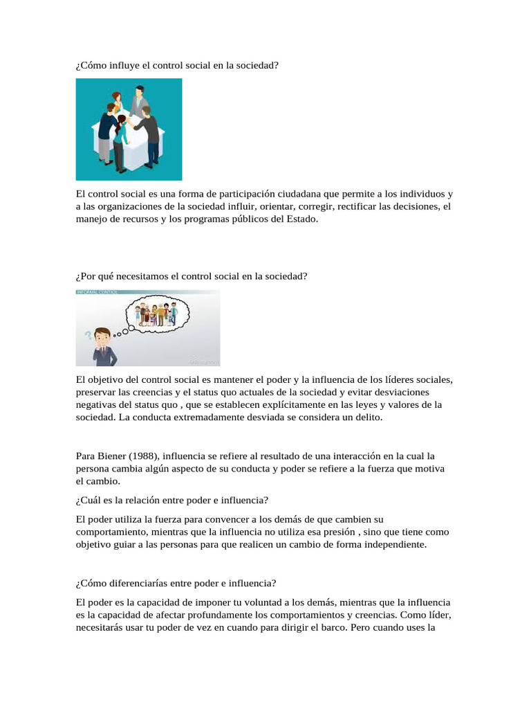 Control Social: Poder e Influencia en la Sociedad | PDF ...