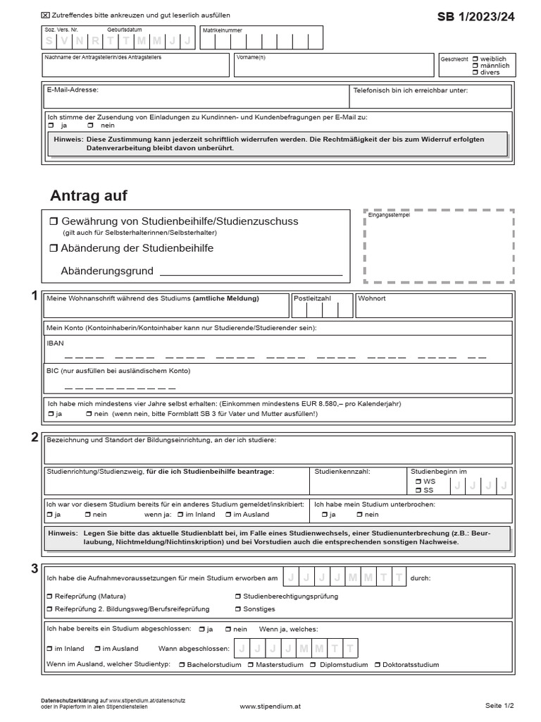 Burs Form | PDF