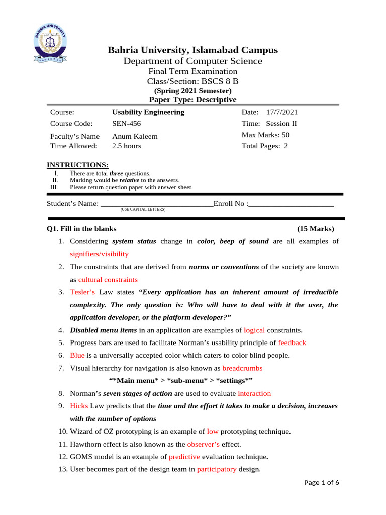 Usability Engineering Final Spring 2021 Solution 10082021 012129pm 1 ...