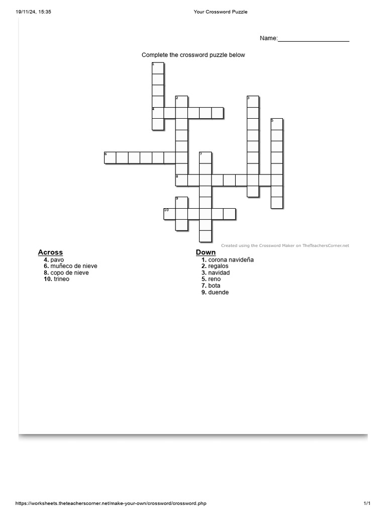 Crossword Puzzle | PDF