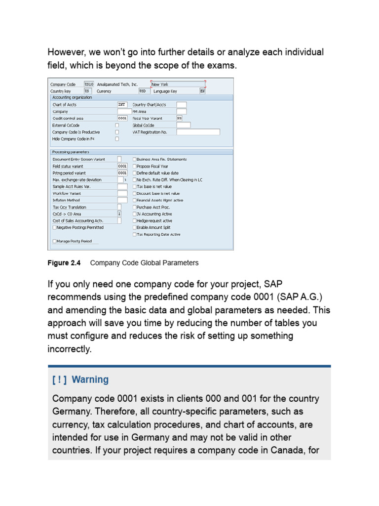 SAP Company Code Setup Guide | PDF