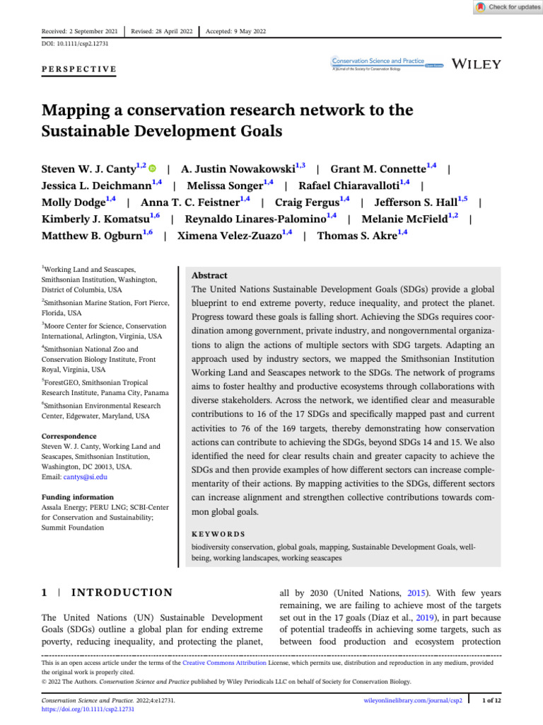 Conservation & SDGs: A Collaborative Map | PDF | Sustainability ...