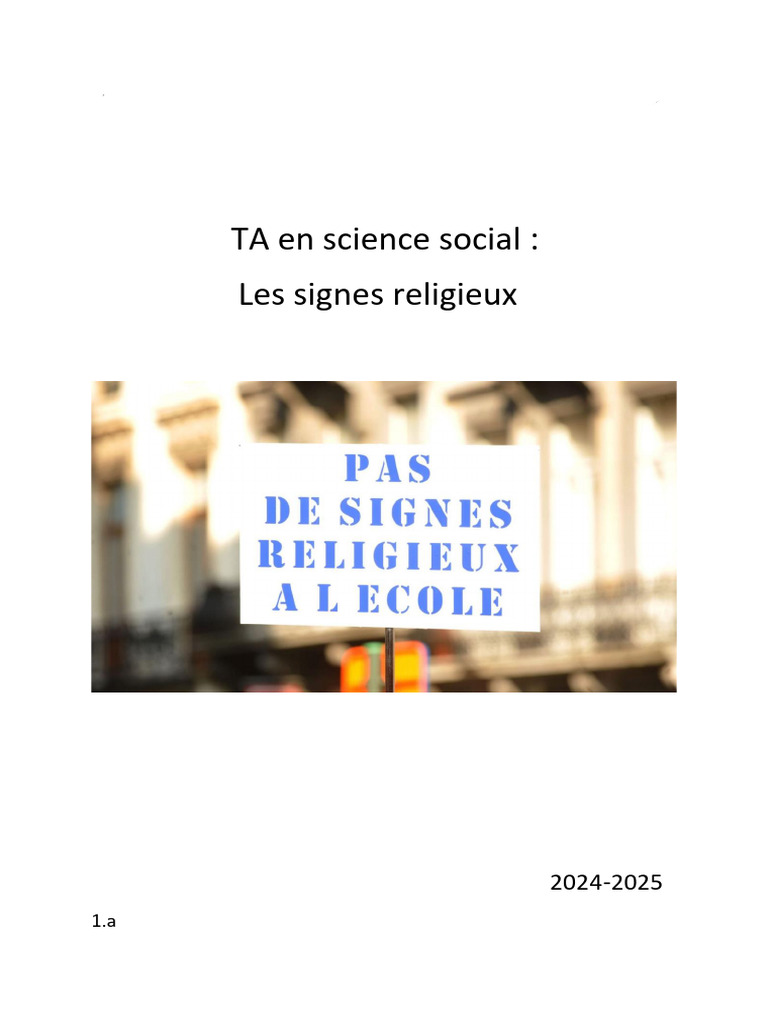 Interdiction des signes religieux en Belgique | PDF | Liberté d ...