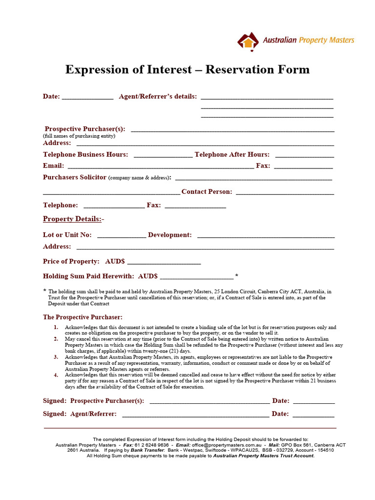 Damac Property Reservation Form | PDF | Banks | Cheque