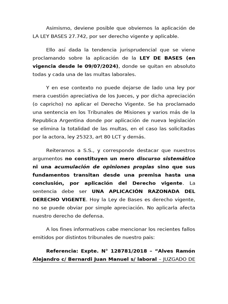 Ley Bases Aplicacion | PDF | Caso de ley | Sentencia (ley)