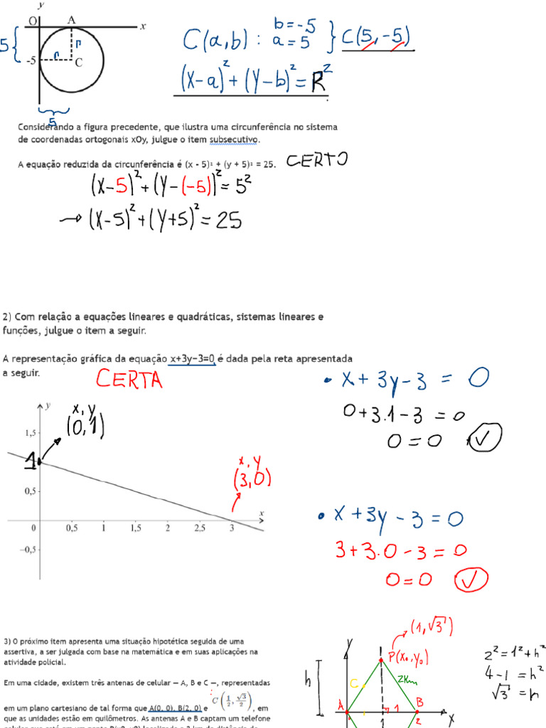 Questões Geometria Analítica - Com Anotações | PDF