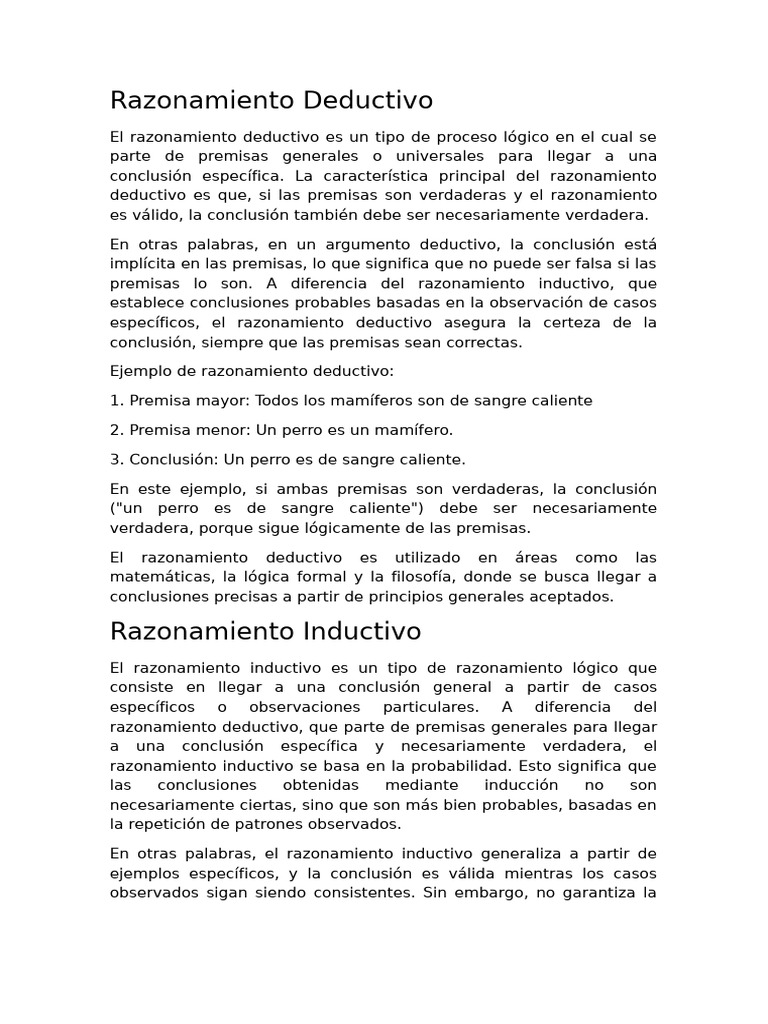 Razonamiento Deductivo y Abductivo | PDF | Razonamiento deductivo ...