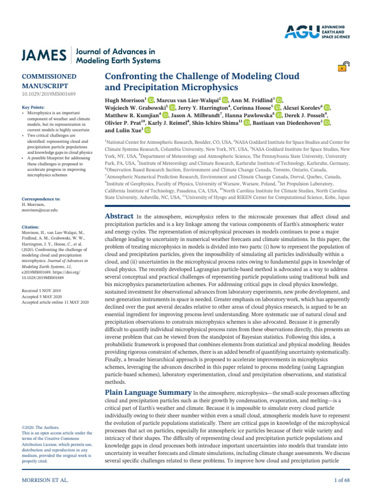 Cloud Microphysics Modeling Challenges | PDF | Nucleation | Cloud