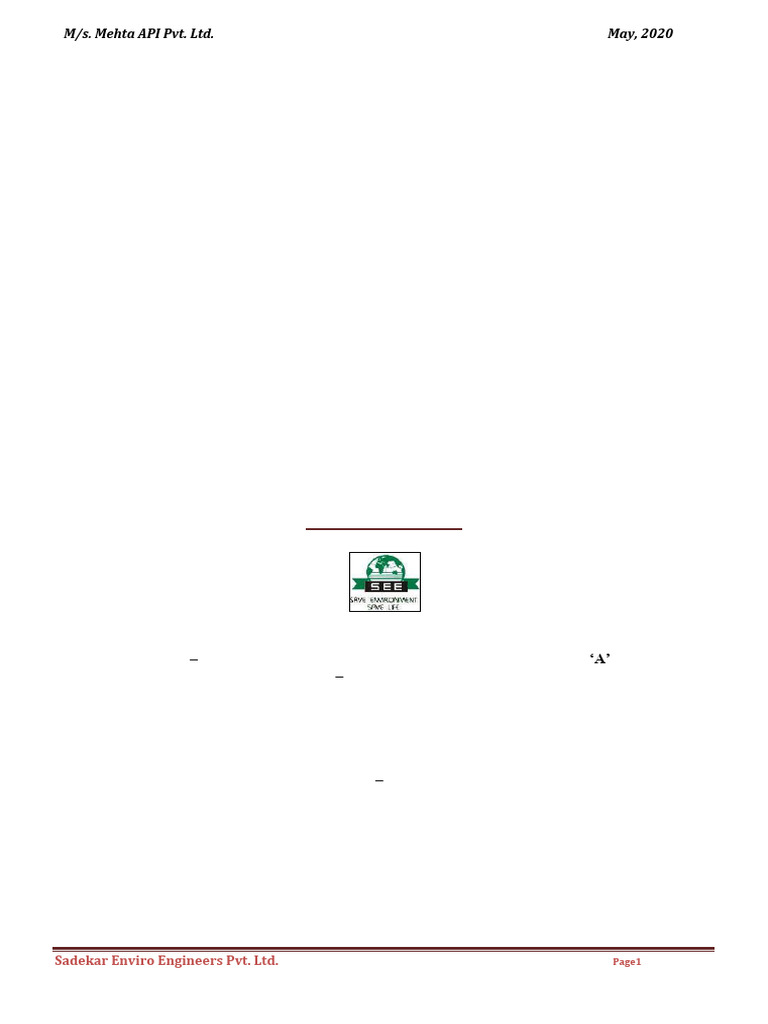 Mehta API Pvt. Ltd. Expansion Report | PDF | Waste | Waste Management