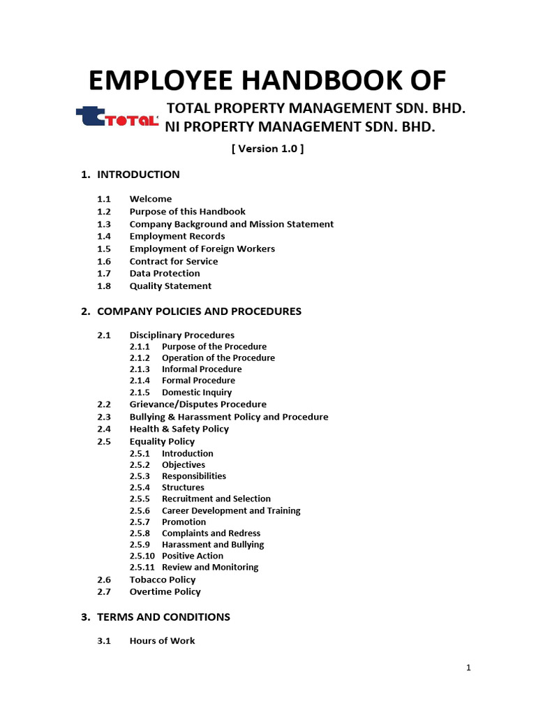 Employee Handbook for Property Management | PDF | Employment | Overtime