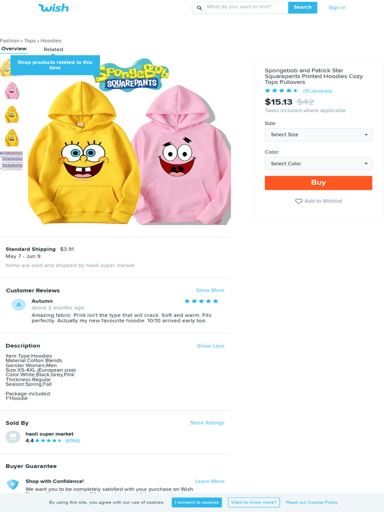SpongeBob SquarePants Cactus Plant Flea Market Sweat Hoodie